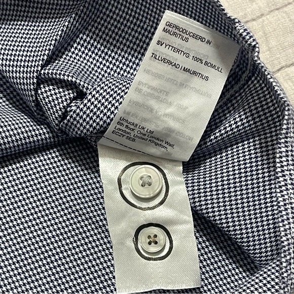 UNTUCKit Men's Blue White Houndstooth Button Up LS Conwill Shirt Size XXXL - Picture 9 of 10
